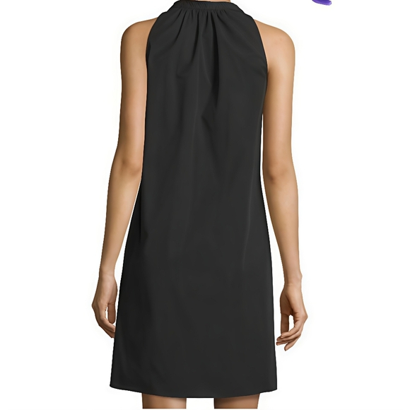 Theory Nallane Light Poplin Sleeveless Black Cotton V-neck Mini Dress Size 6 - Picture 2 of 16